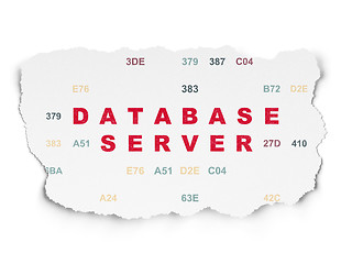 Image showing Software concept: Database Server on Torn Paper background
