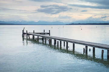 Image showing wooden jetty Starnberg lake