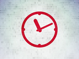 Image showing Time concept: Clock on Digital Paper background