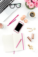 Image showing Still life of fashion woman, objects on white