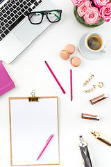 Image showing Still life of fashion woman, objects on white