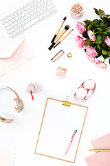 Image showing Still life of fashion woman, objects on white