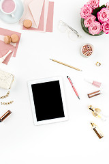 Image showing Still life of fashion woman, objects on white