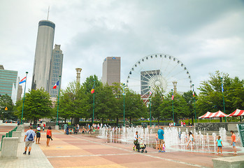 Image showing Centennial Olympic park with people in Atlanta, GA