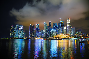 Image showing Singapore financial district at the night