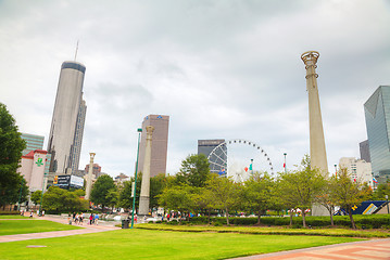 Image showing Centennial Olympic park with people in Atlanta, GA