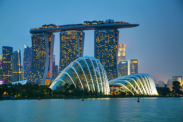 Image showing Singapore financial district with Marina Bay Sands