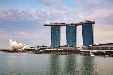 Image showing Overview of Singapore with Marina Bay Sands