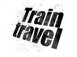 Image showing Vacation concept: Train Travel on Digital background