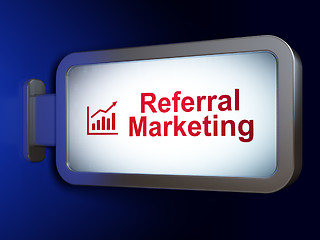 Image showing Advertising concept: Referral Marketing and Growth Graph on billboard background