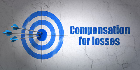 Image showing Banking concept: target and Compensation For losses on wall background