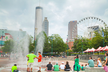 Image showing Centennial Olympic park with people in Atlanta, GA