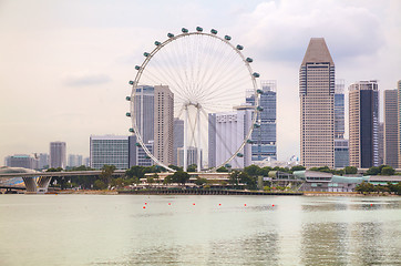Image showing Downtown Singapore as seen from the Marina Bay