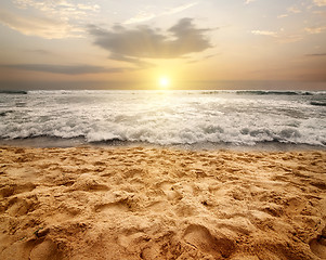 Image showing Foamy waves of ocean