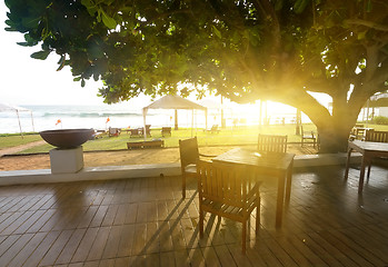 Image showing Cafe and ocean