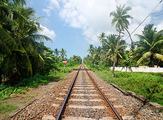 Image showing Sign near railroad