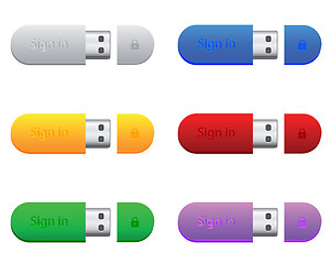 Image showing flash drives in different colors