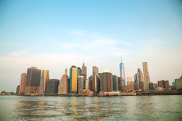 Image showing Manhattan cityscape with the Brooklyn bridge