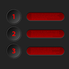 Image showing Simplistic 3d infographic in black red color