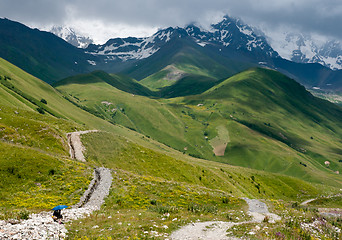 Image showing Hiking in mountain