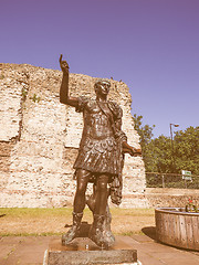 Image showing Retro looking Trajan statue in London