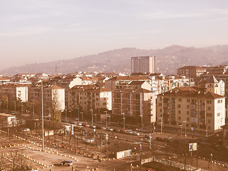 Image showing Aerial view of Turin vintage