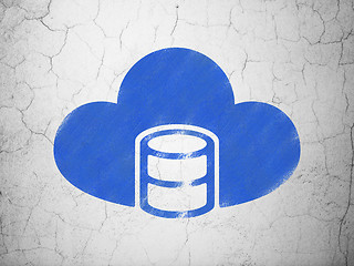 Image showing Cloud computing concept: Database With Cloud on wall background