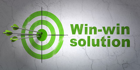 Image showing Business concept: target and Win-win Solution on wall background