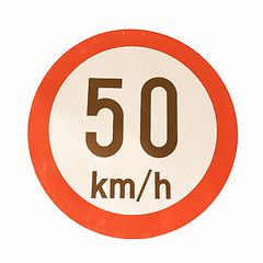 Image showing  Speed limit sign vintage