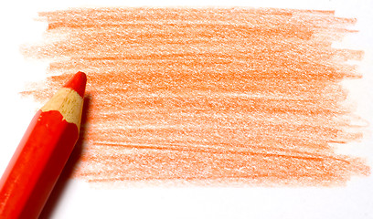 Image showing Red color pencil with coloring

