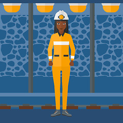 Image showing Confident miner in hardhat.