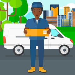 Image showing Man delivering box.