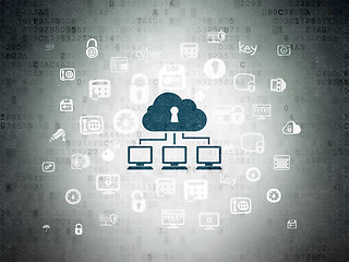 Image showing Safety concept: Cloud Network on Digital Paper background