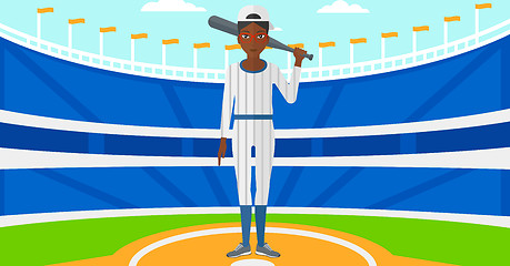 Image showing Baseball player with bat.