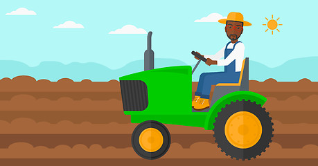 Image showing Farmer driving tractor.