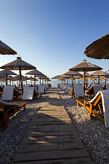 Image showing umbrellas on a beach 