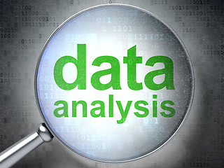 Image showing Information concept: Data Analysis with optical glass