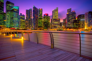 Image showing Singapore marina at sunset