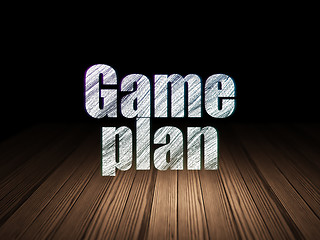 Image showing Business concept: Game Plan in grunge dark room