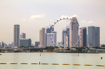 Image showing Downtown Singapore as seen from the Marina Bay