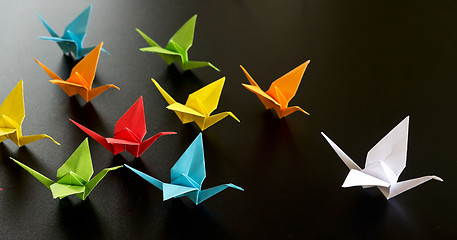 Image showing origami crane birds