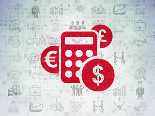 Image showing Finance concept: Calculator on Digital Paper background