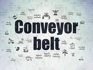 Image showing Manufacuring concept: Conveyor Belt on Digital Paper background