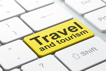 Image showing Vacation concept: Travel And Tourism on computer keyboard background