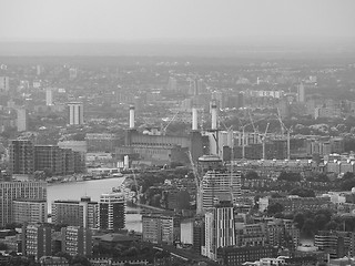 Image showing Black and white Aerial view of London