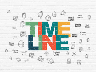 Image showing Time concept: Timeline on wall background