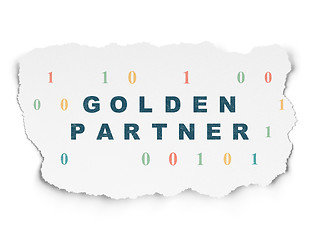 Image showing Finance concept: Golden Partner on Torn Paper background