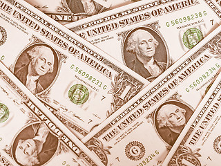 Image showing  Dollar notes 1 Dollar vintage