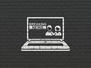 Image showing News concept: Breaking News On Laptop on wall background