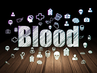 Image showing Healthcare concept: Blood in grunge dark room